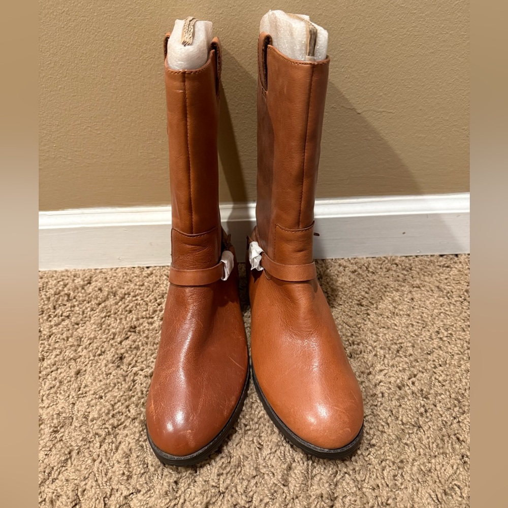 Lauren Ralph Lauren Saphira Brown Leather Boots size 8B NWOT